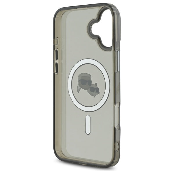 Karl Lagerfeld IML Metal Karl&Choupette Head MagSafe Case til iPhone 16 Plus - sort