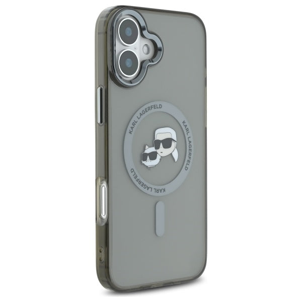 Karl Lagerfeld IML Metal Karl&Choupette Head MagSafe Case til iPhone 16 - sort