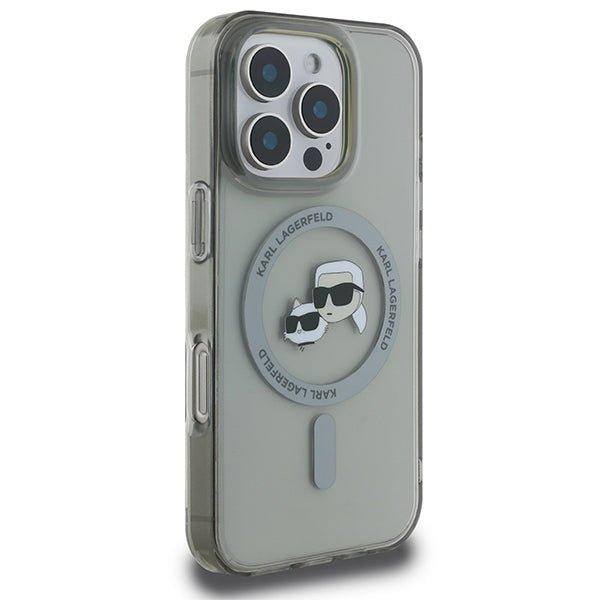 Karl Lagerfeld IML Metal Karl&Choupette Head MagSafe Case til iPhone 16 Pro Max - sort