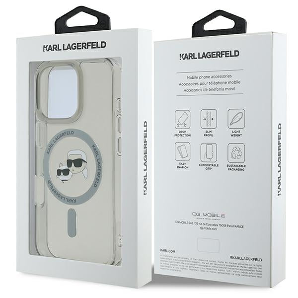 Karl Lagerfeld IML Metal Karl&Choupette Head MagSafe Case til iPhone 16 Pro Max - sort