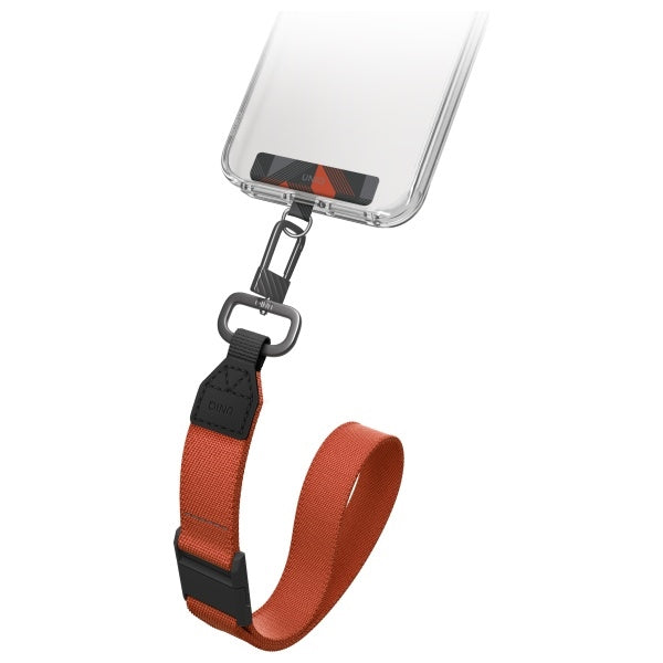 Uniq Vista 2-i-1-telefonstreng - sort og orange