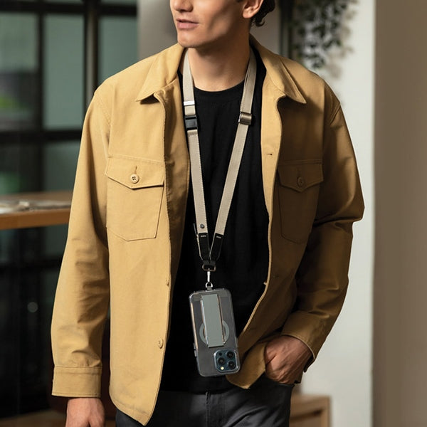 Uniq Vista universel 2-i-1-telefonstreng - sort