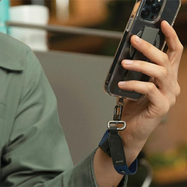 Uniq Vista universel 2-i-1-telefonstreng - sort