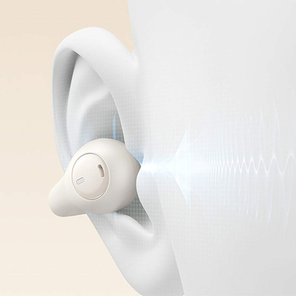 Baseus Bass 15 Clip OWS trådløse hovedtelefoner med Baseus Simple USB-C 3A 30cm kabel - hvid