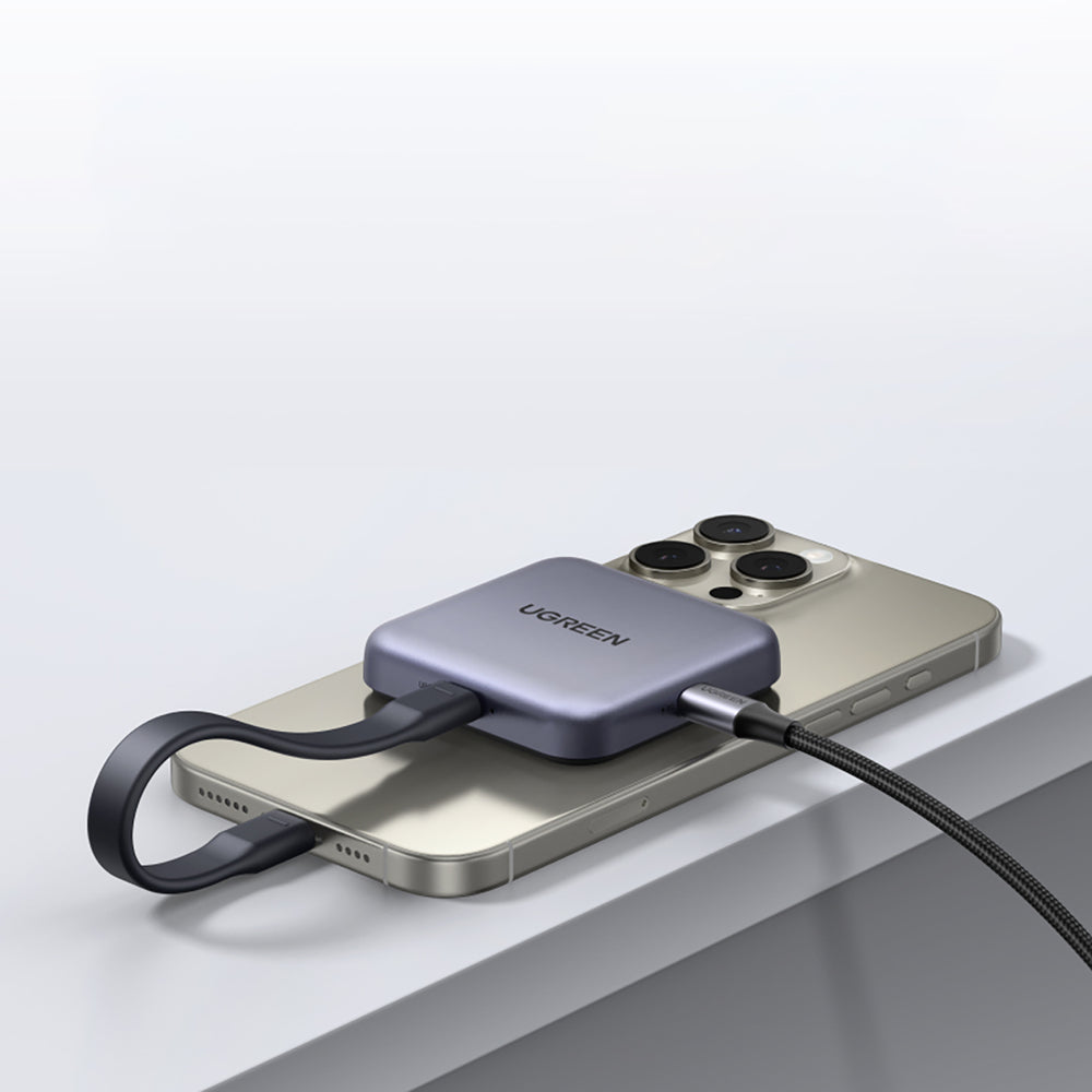 Ugreen Magnetisk hukommelseskortlæser + 100W PD 3in1 oplader - Grå