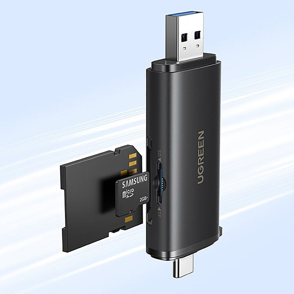 Ugreen 2in1 USB-C / USB-A SD 4.0 UHS-II kortlæser - sort