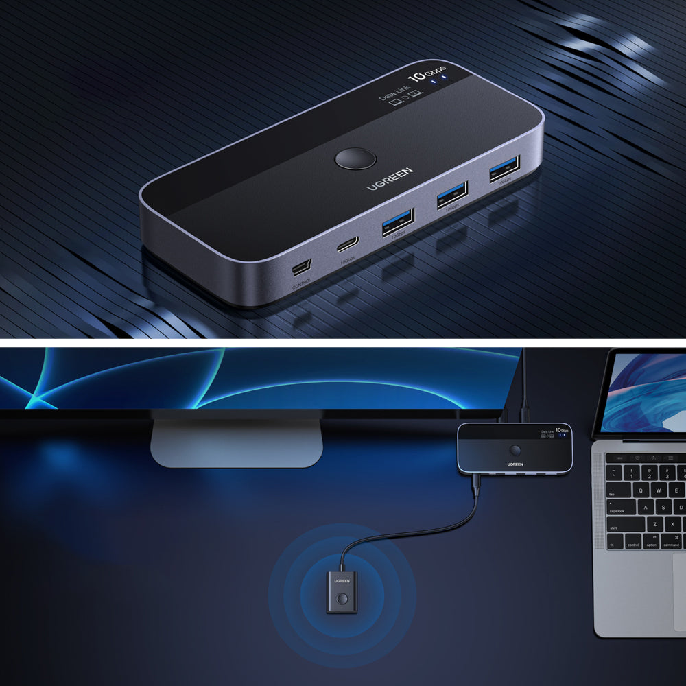 Ugreen switch USB-C USB-A 10Gb/s - grå