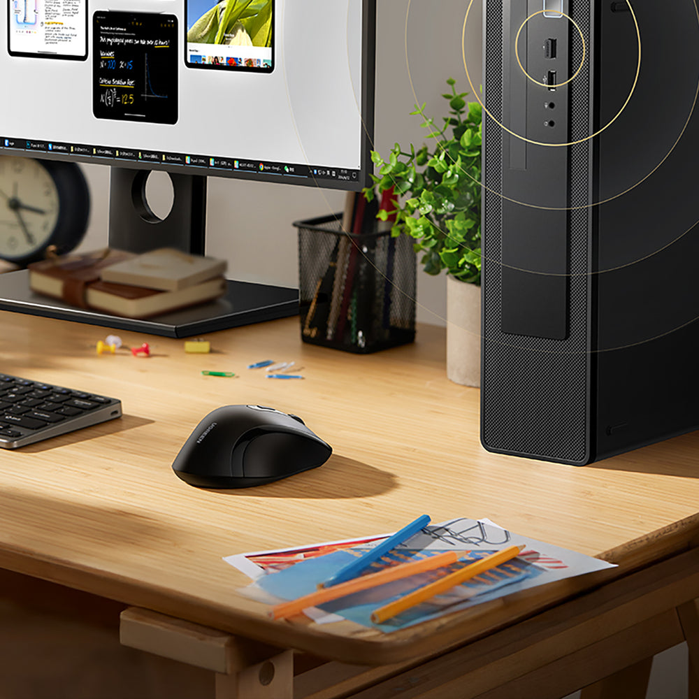 Ugreen trådløs ergonomisk optisk mus - sort