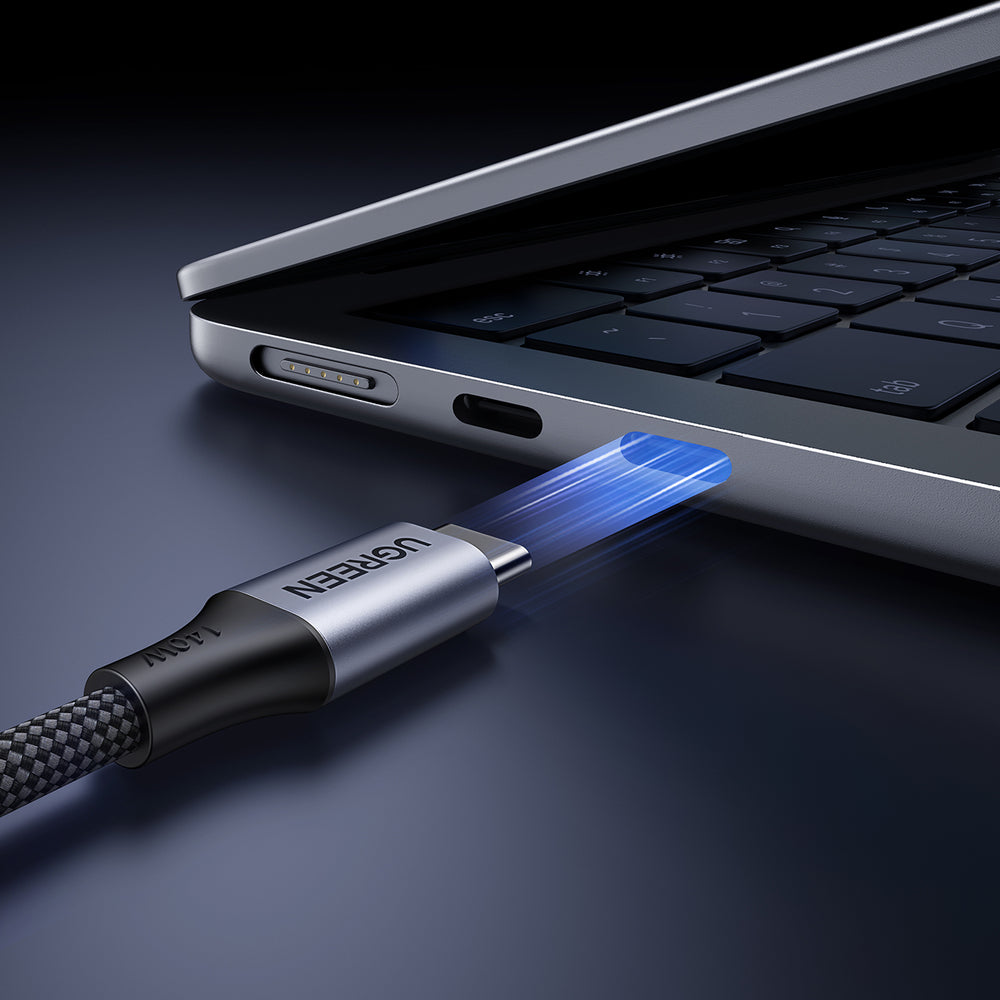 Ugreen 2in1 USB-C Cable - 2xUSB-C PD 140W 2m - sort