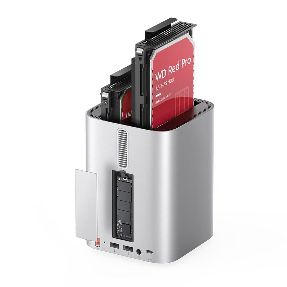 Orico MiniTower Docking Station with Hard Drive Bays for up to 56TB - Silver