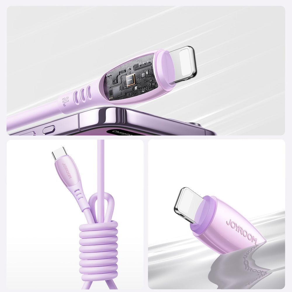 Joyroom S-A59 Vibrant Series 30W USB-C - Lightning kabel 1,2 m - lilla