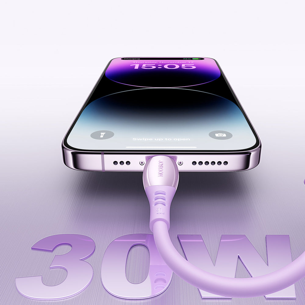 Joyroom S-A59 Vibrant Series 30W USB-C - Lightning kabel 1,2 m - lilla