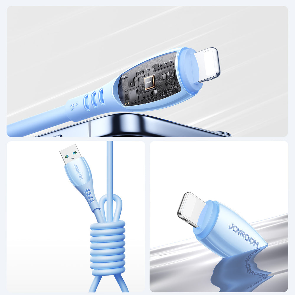 Joyroom S-A59 Vibrant Series 3A USB-A - Lightning kabel 1,2 m - blå