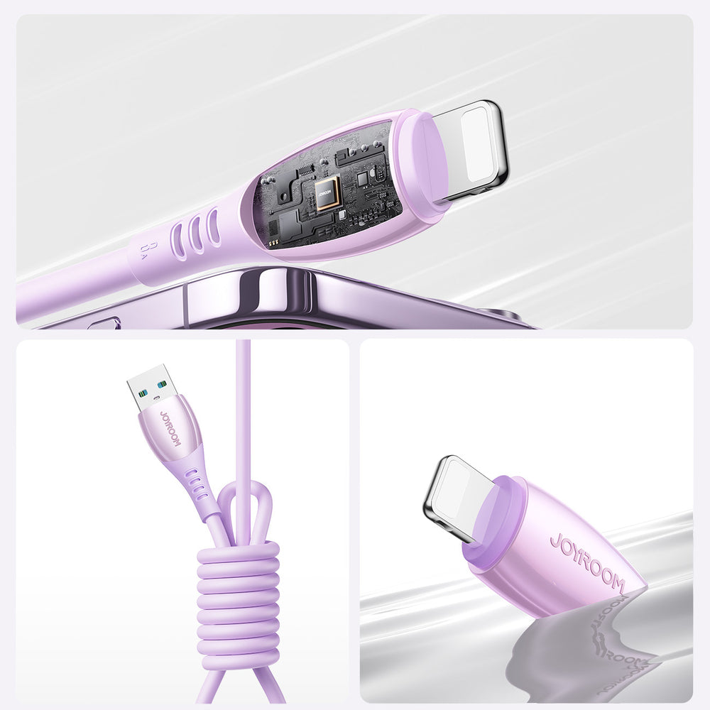Joyroom S-A59 Vibrant Series 3A USB-A - Lightning kabel 1,2 m - lilla
