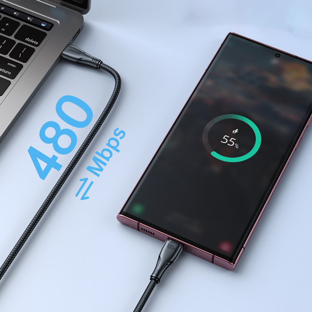 Joyroom S-A11 Surpass kabel 60W USB-C - USB-C 0,25m - sort