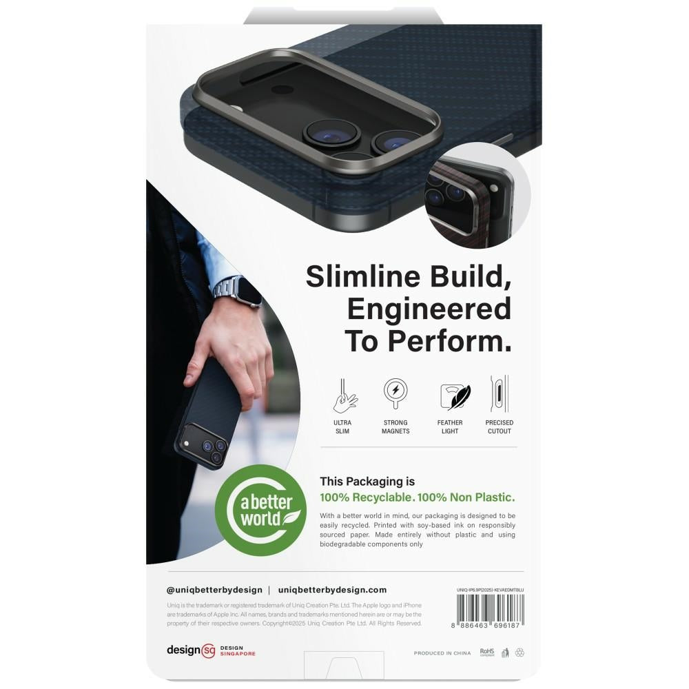 Uniq Keva EDGE Magclick opladningsfoder til iPhone 17 Pro Max - Blå