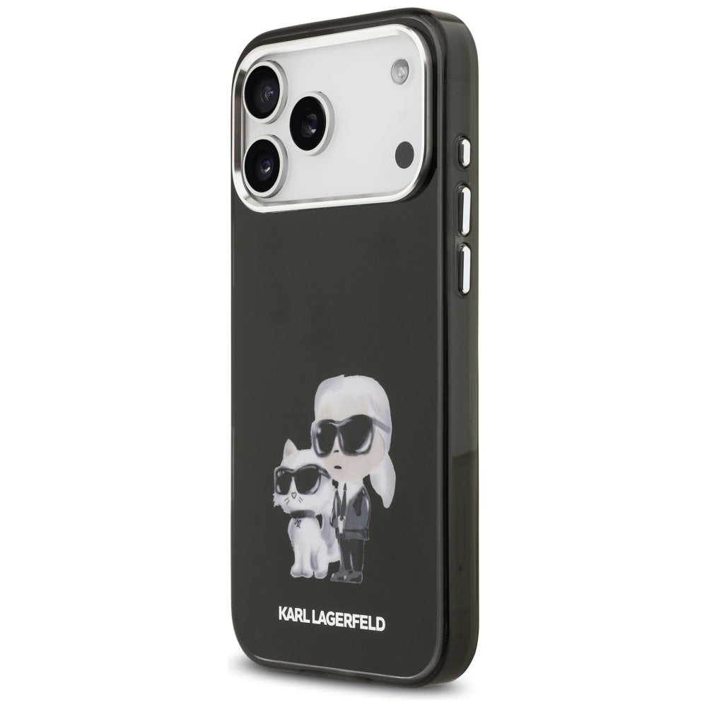 Karl Lagerfeld IML Aquarelle Karl & Choupette & Logo MagSafe Case for iPhone 17 Pro - Black
