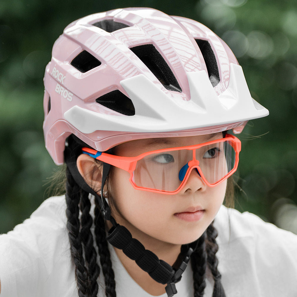 Rockbros LK-67 ungdoms cykelhjelm med aftagelig visir 54<unk>58 cm - Pink
