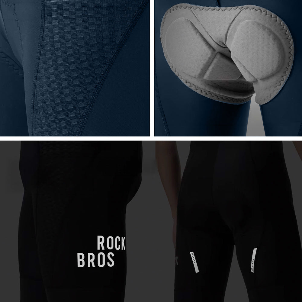 Rockbros YDDK009 Mænds cykelbybshorts med pad størrelse XXL - mørkblå