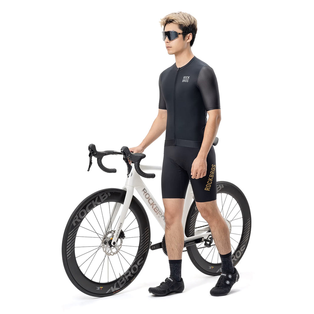 Rockbros 15200025 kortærmet cykeltrøje størrelse L - sort