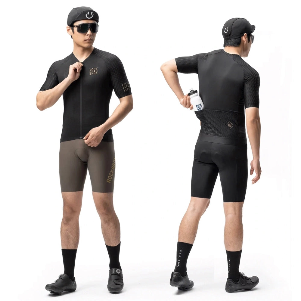 Rockbros YDDX011 Diamond Short Sleeve Cycling Jersey størrelse L - sort