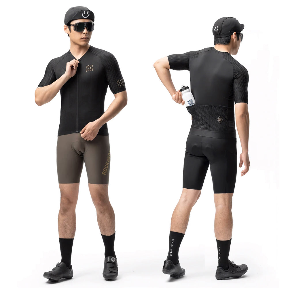 Rockbros YDDX011 Diamond Short Sleeve Cycling Jersey størrelse XL - sort