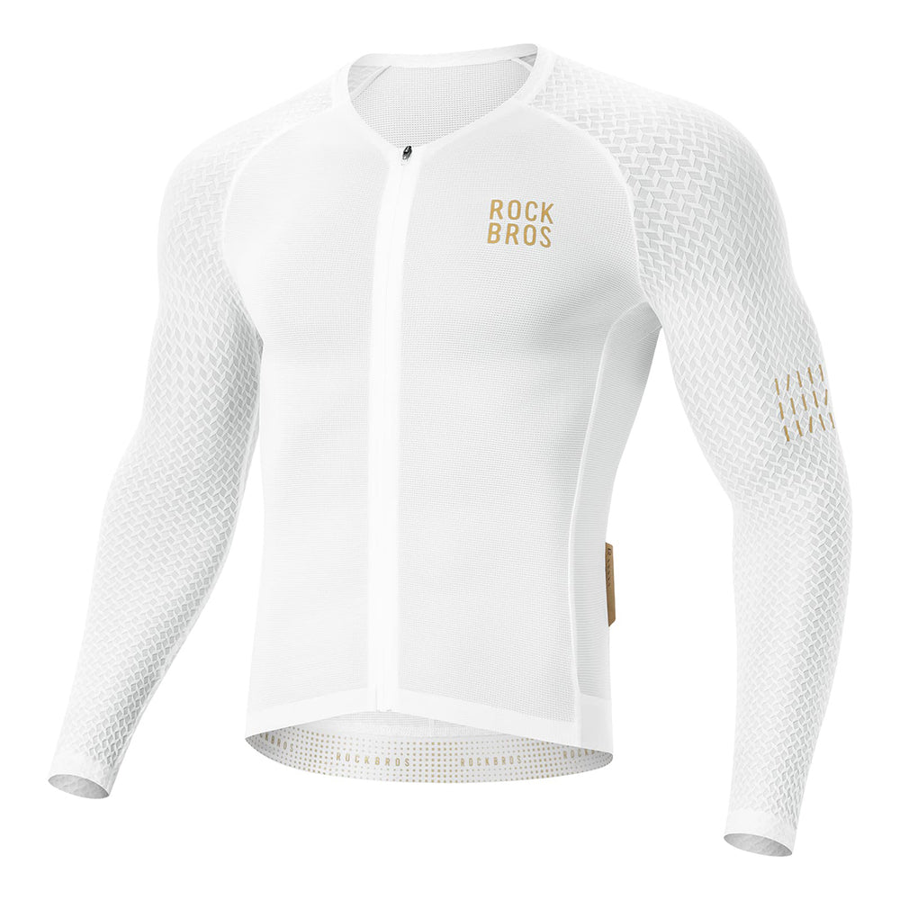 Rockbros YDCX008 Diamond Long Sleeve Cycling Jersey størrelse S - hvid