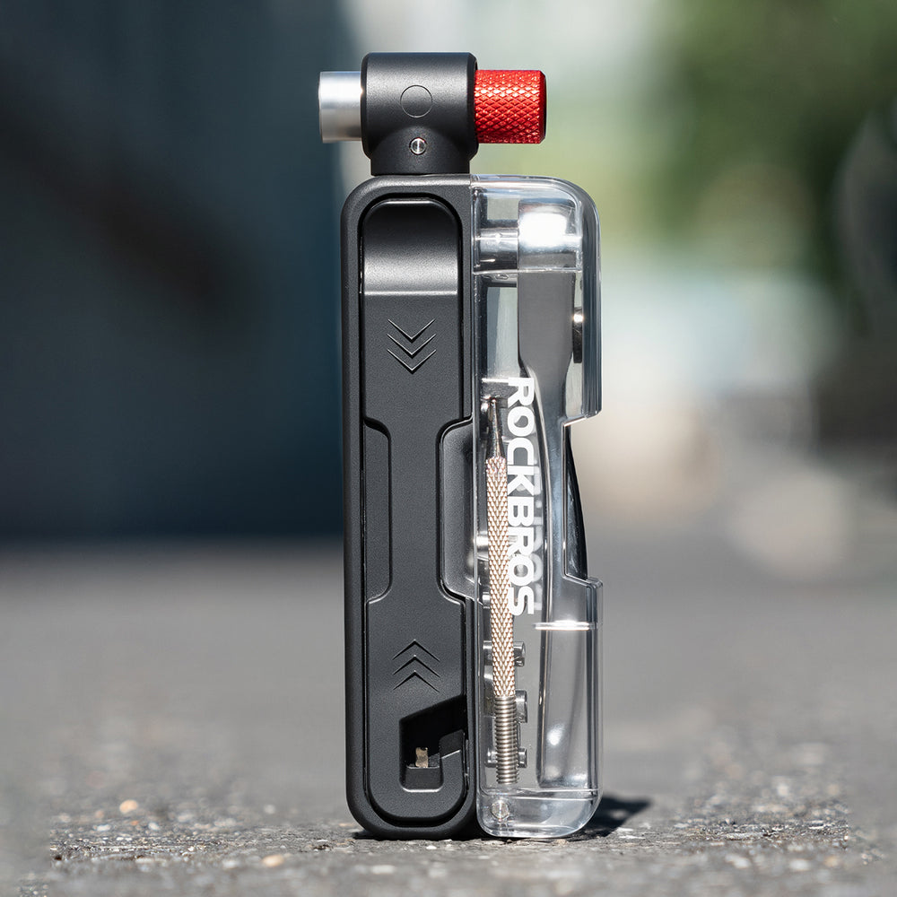 Rockbros Multitool Bike Tool Set med CO2-pumpe og ratchetnøgle - sort