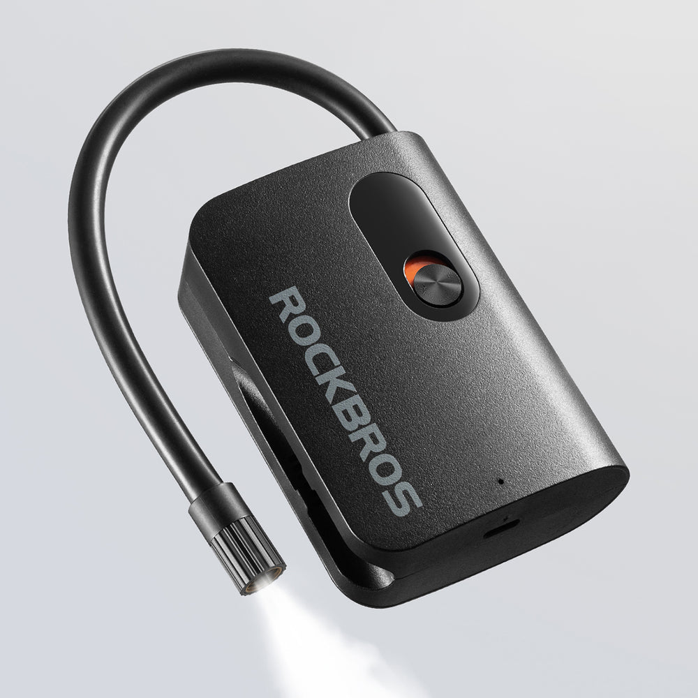 Rockbros L1 Mini trådløs pumpe 70 psi kompressor 200 mm Schrader slange længde - sort