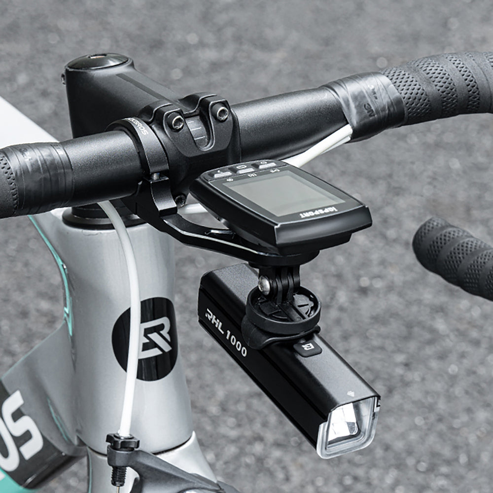 Rockbros FK-301 2-i-1 Styrbeslag til Cykelcomputer/Navigator og Kamera/Lys - Sort