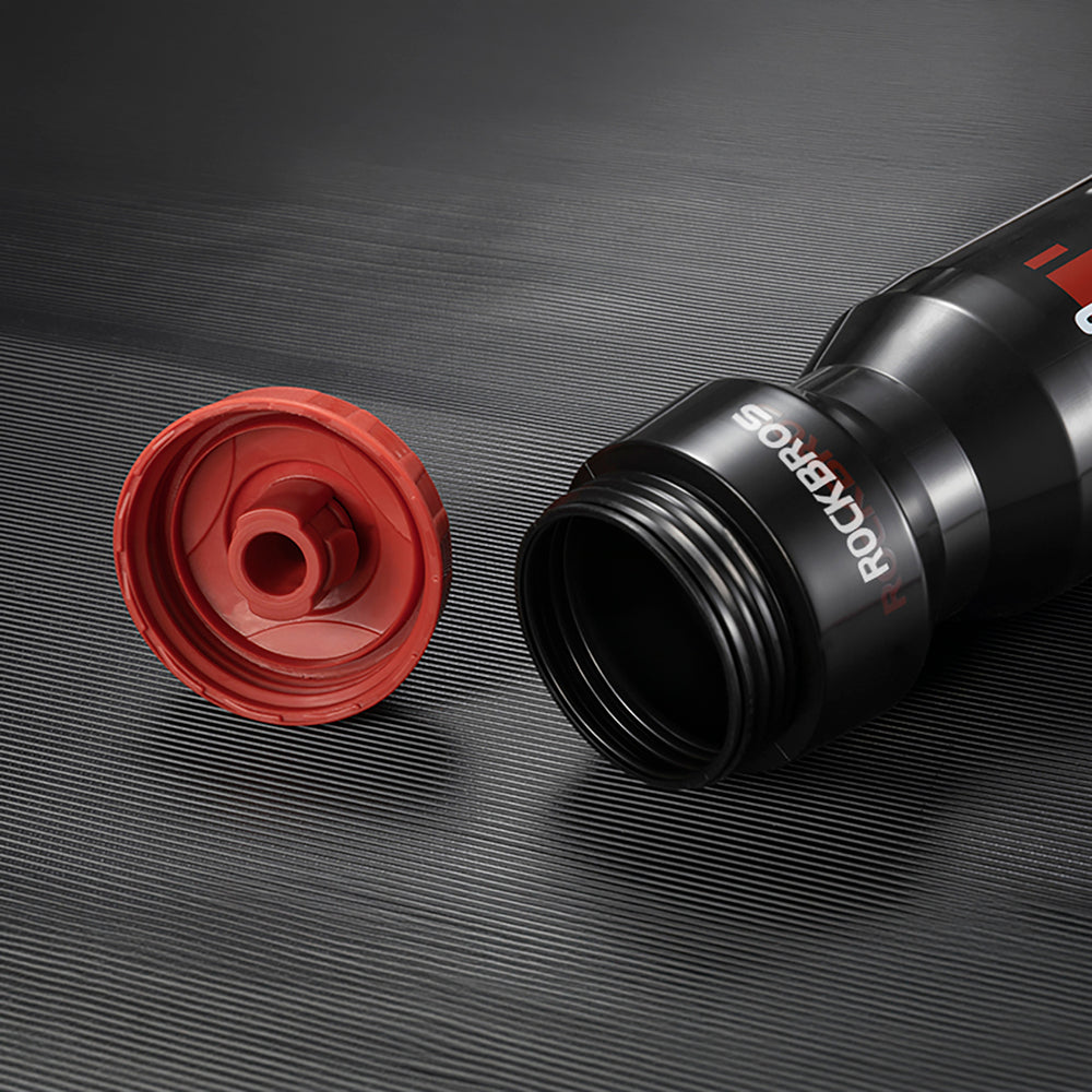 Rockbros 750 ml cykelflaske - gennemsigtig sort med rød mundstykke