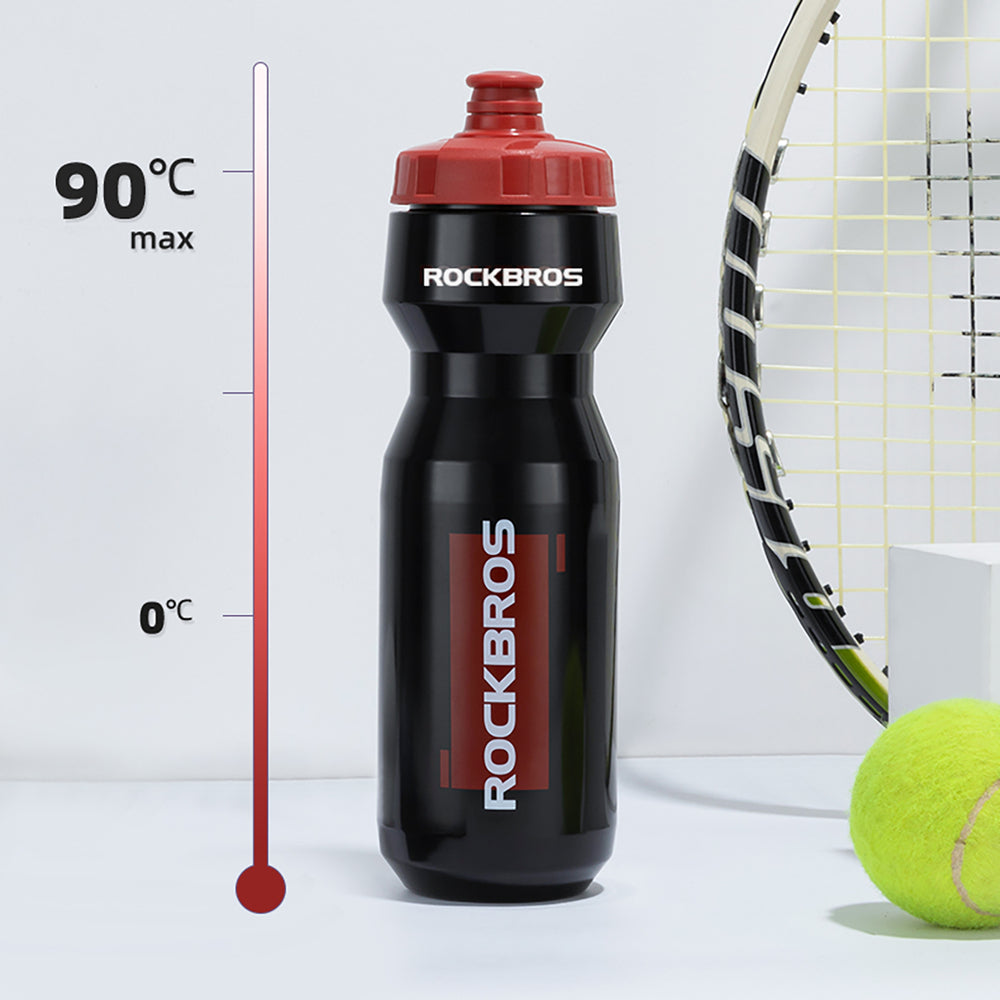 Rockbros 750 ml Bike Bottle - Transparent Black with Red Mouthpiece