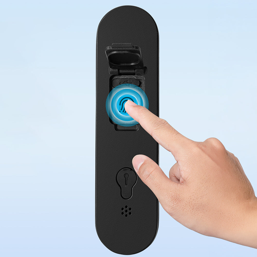 Rockbros 32210818001 SMART Cykellås med fingeraftrykslæser og Bluetooth-forbindelse - sort