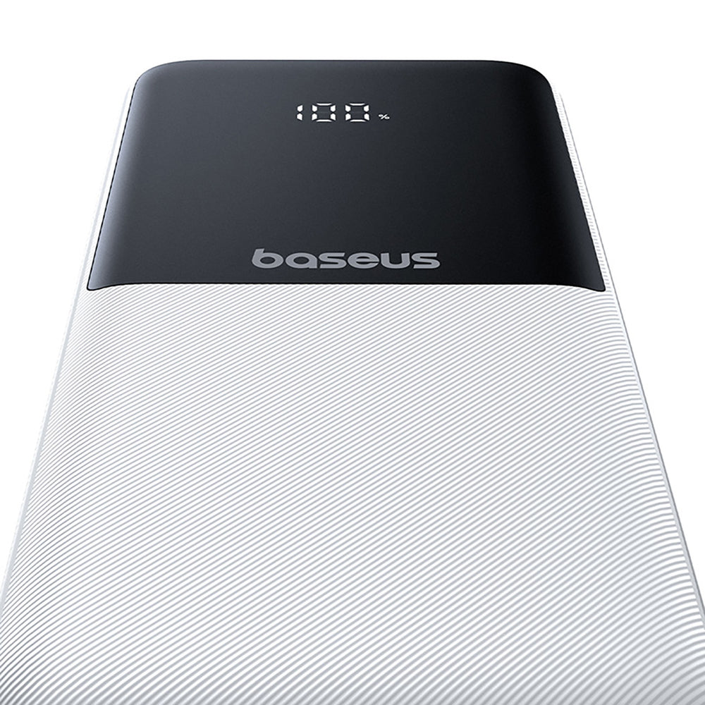 Baseus Lipow 10000mAh 22.5W Powerbank med to indbyggede kabler (med Baseus Simple USB-A - USB-C 3A 20cm kabel) - hvid