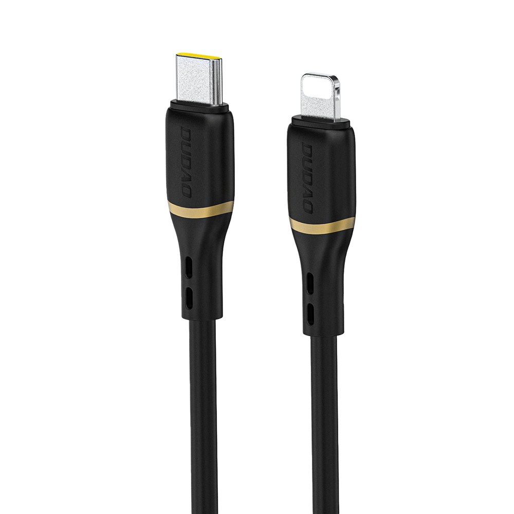 Dudao L25X USB-C - Lightning Cable 1m 30W med Soft Silicone Braid - sort
