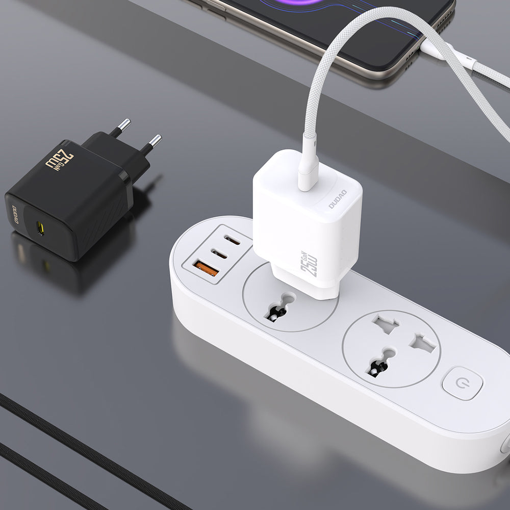 Dudao A27CEU PD 25W GaN USB-C Wall Charger with USB-C Cable - White