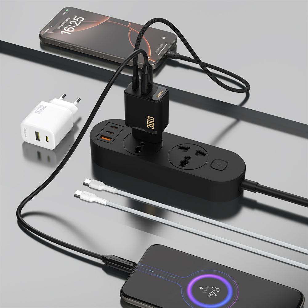 Dudao A27TEU PD 30W GaN USB-A USB-C Wall Charger - sort
