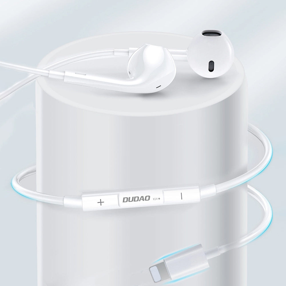 Dudao X14+ Wired In-Ear Headphones med Lightning Connector 1,2 m - Hvid