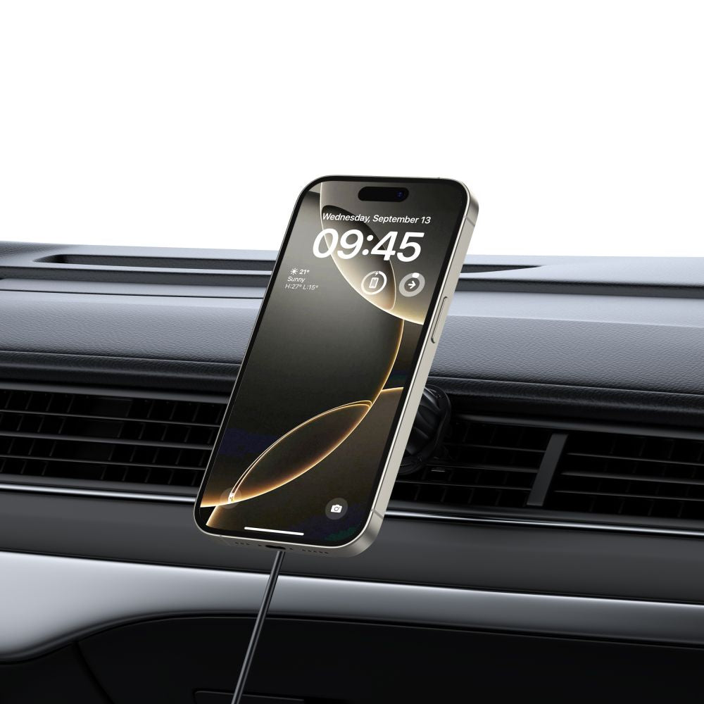 Tech-Protect mm15W-V5 Magnetisk MagSafe-bilholder til cockpit/vindrude/luftventil - sort