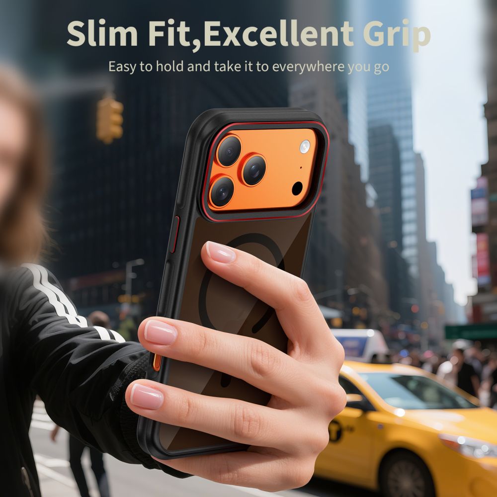 Tech-Protect MagHybrid MagSafe Case til iPhone 17 Pro - sort og rød