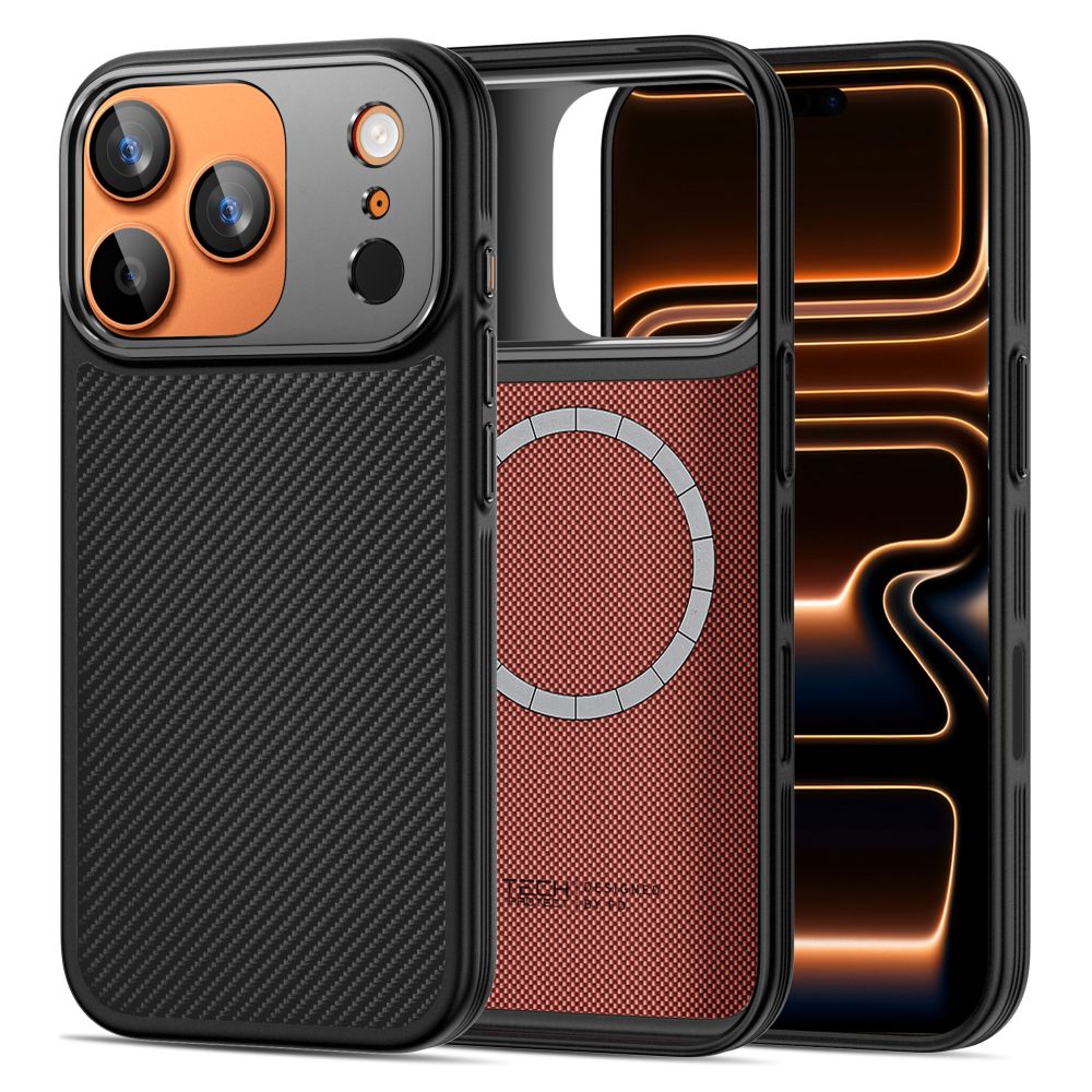 Tech-Protect Kevlar Aramid MagSafe-kasse til iPhone 17 Pro Max - sort