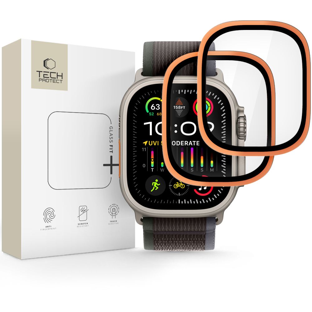 Tech-Protect 2-pack hærdet glas til Apple Watch Ultra 49mm - orange