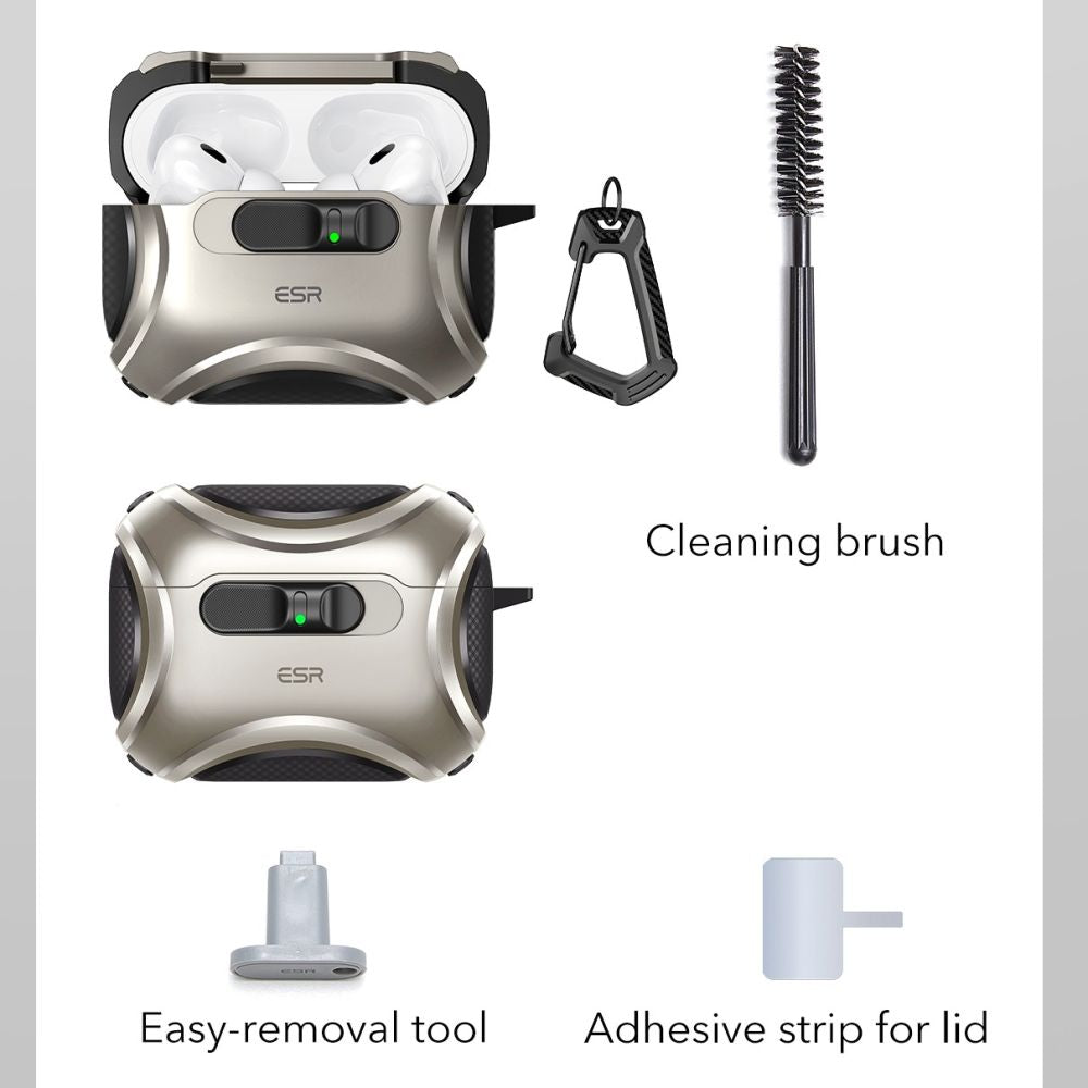 ESR Cyber FlickLock MagSafe case for AirPods Pro 3 - silver