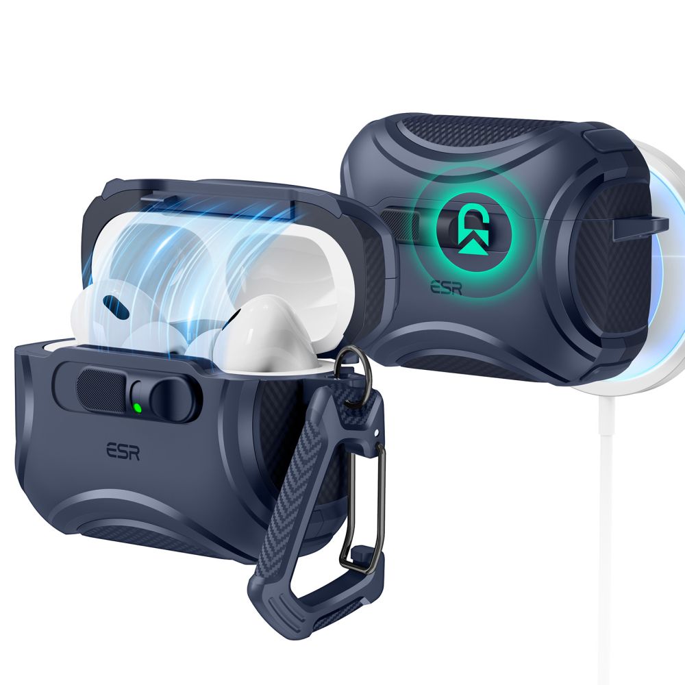 ESR Cyber FlickLock MagSafe Case for AirPods Pro 3 - Navy Blue