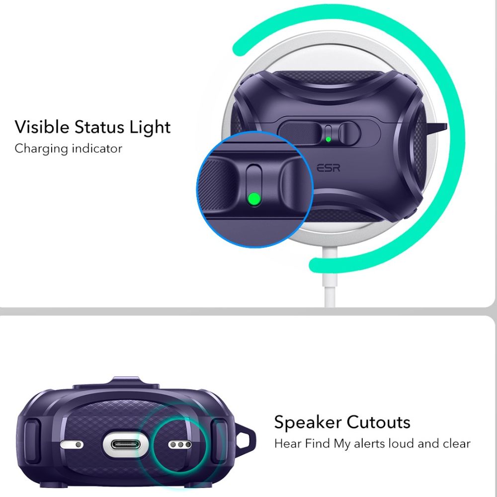 ESR Cyber FlickLock MagSafe Case til AirPods Pro 3 - lilla