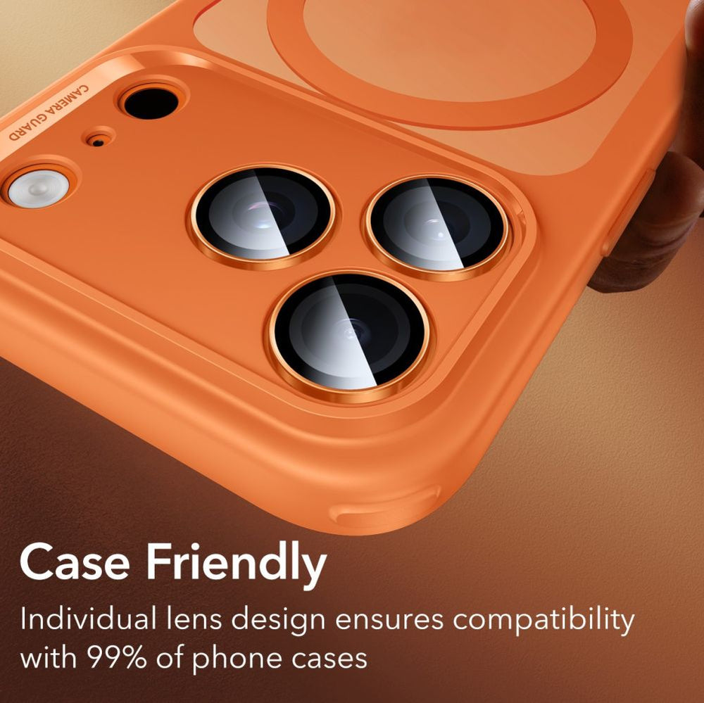 ESR Armorite Camera Lens Glass til iPhone 17 Pro / Max / 15 Pro / Max / 16 Pro / Max / 17 Pro / Max - Orange