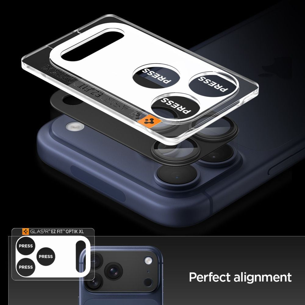 Spigen Optik Pro XL Kamera Lens Glas til iPhone 17 Pro Max - sort