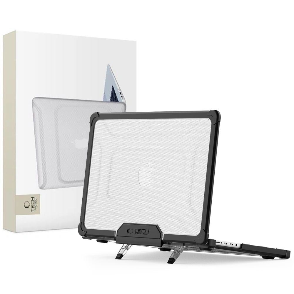 Tech-Protect SmartShell Pro case for Macbook Pro 14 M1 / M2 / M3 / M4 / M5 2021-2025 - black and transparent