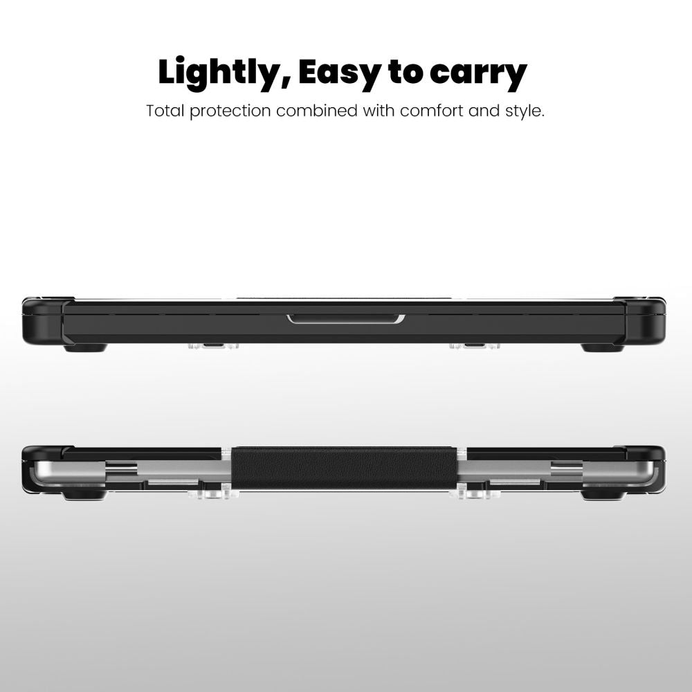 Tech-Protect SmartShell Pro case for Macbook Pro 14 M1 / M2 / M3 / M4 / M5 2021-2025 - black and transparent