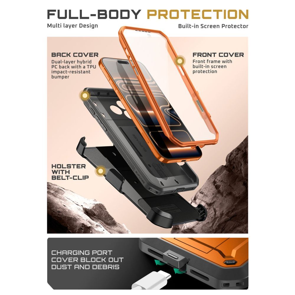 Supcase Unicorn Beetle Pro Case til iPhone 17 Pro - Orange
